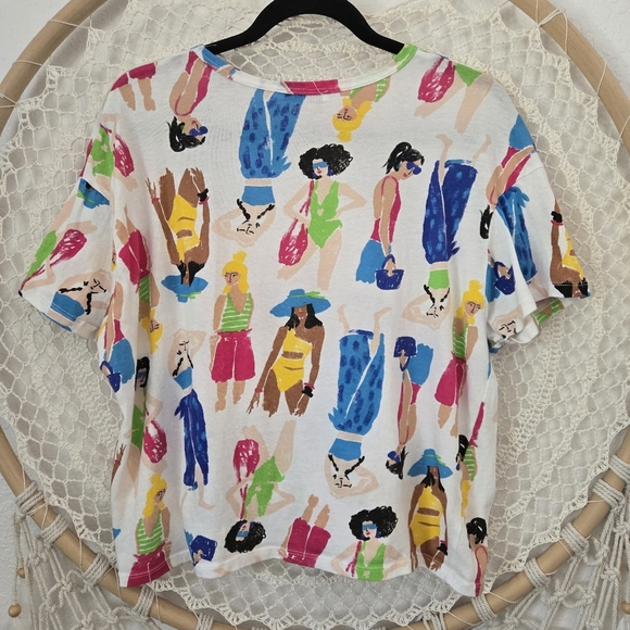 Zara Colorful Graphic Novelty Printed T-Shirt Size Large - Picture 7 of 9